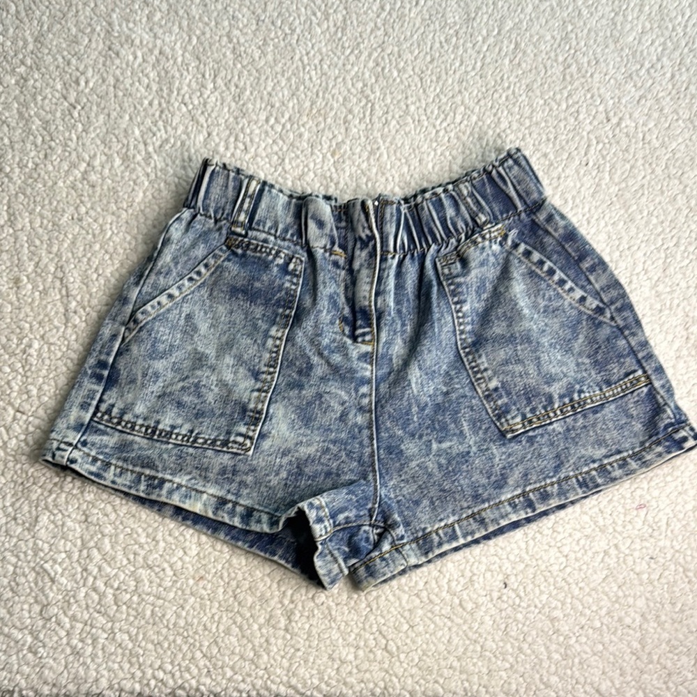 Charcoal Casual Blue Denim 80’s Acid Wash  Jean Shorts for Women